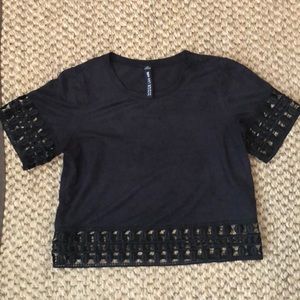 Design Lab Suede Blouse